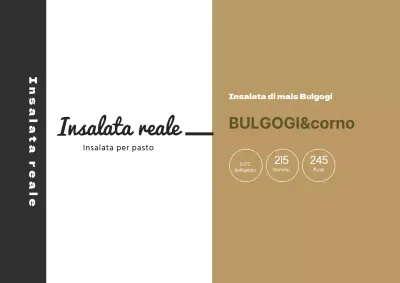 Etichetta alimentare illustrata beige nera per insalata