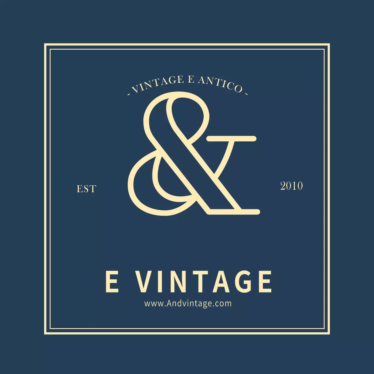 Semplice insegna vintage con logo del negozio in blu