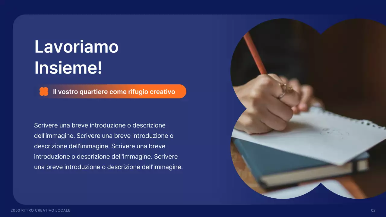 Reclutamento di creativi locali con forme in blu marino e colori d'accento