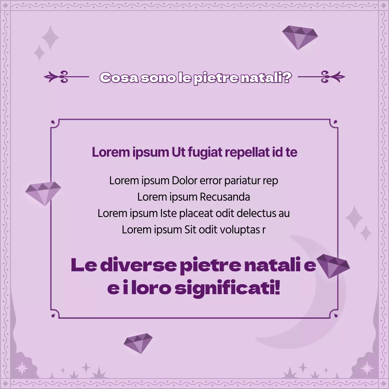 Concetto di carta dei tarocchi viola Carte di nascitaNews Design