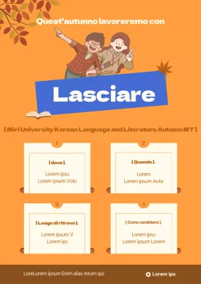 Annunci universitari d'autunno in arancione