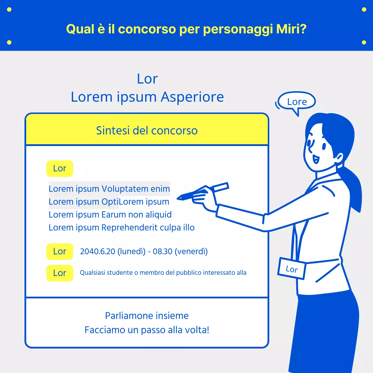 Blue and Lemon Illustration Outreach Competition Concorso per il reclutamento di squadre CardNews