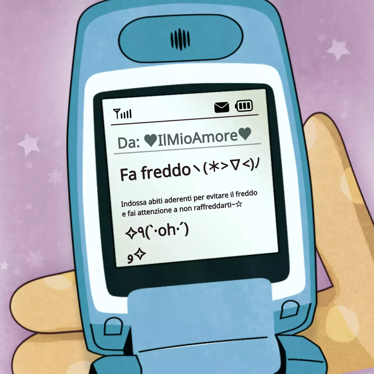 Concetto di cartone animato MMS