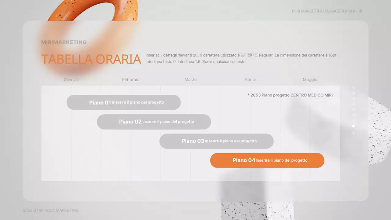 Marketing di un centro medico in 3D stereoscopico in grigio e arancione