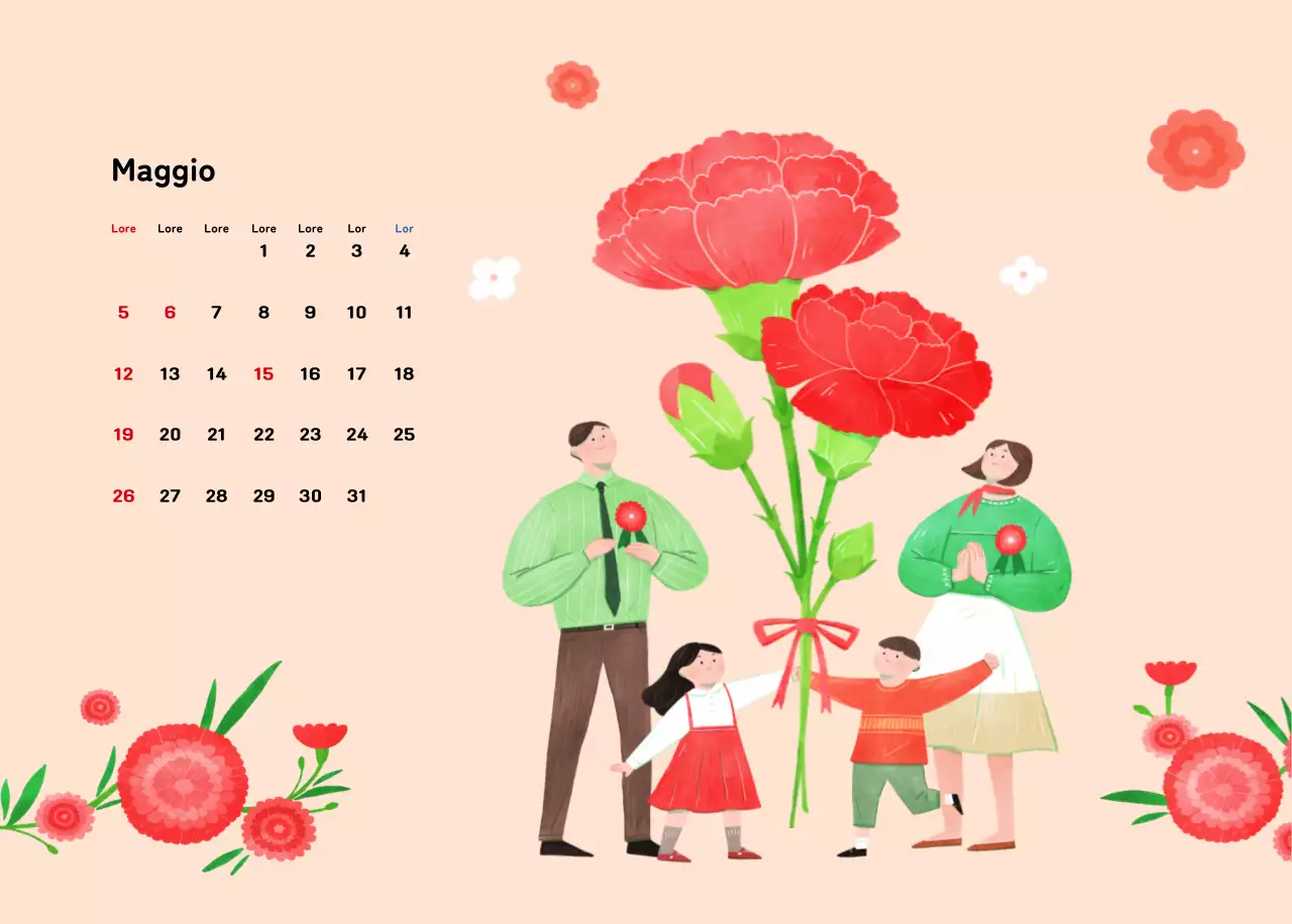 Un calendario di Capodanno caldo e illustrato