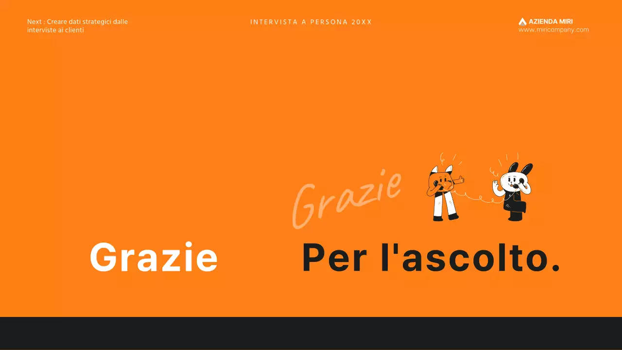 Presentazione dell'intervista alla persona del cliente in arancione