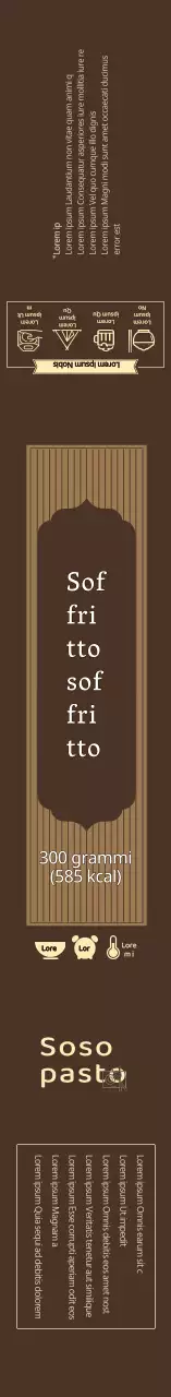 Etichetta alimentare per il soffritto liscio marrone