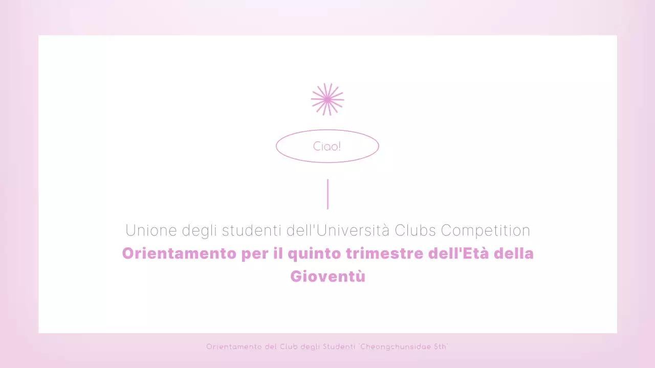 Una guida rosa e pulita per l'orientamento dei club