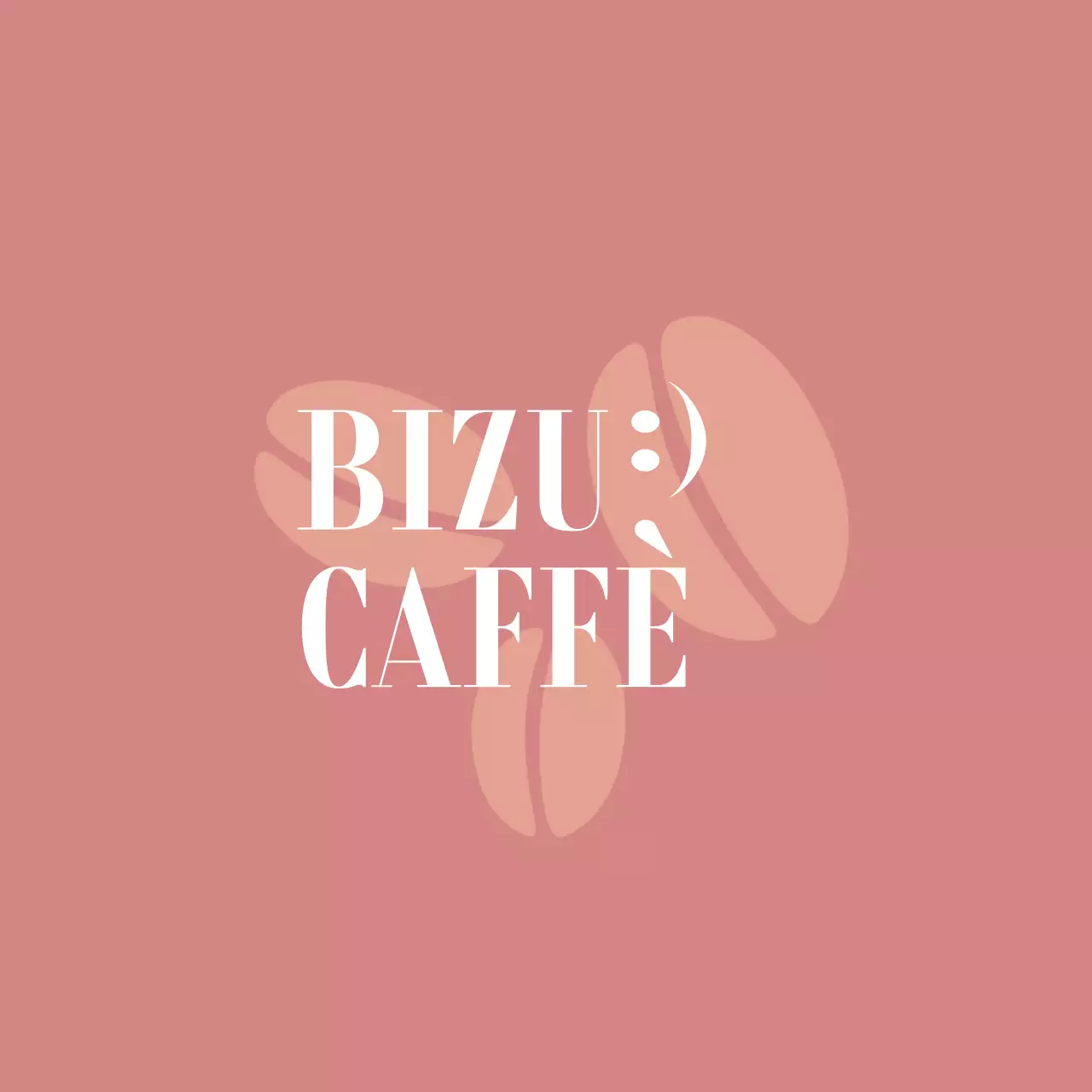 Una promozione classica del caffè con un'illustrazione di chicchi di caffè con testo bianco e colori marrone rossastro e giallo chiaro.