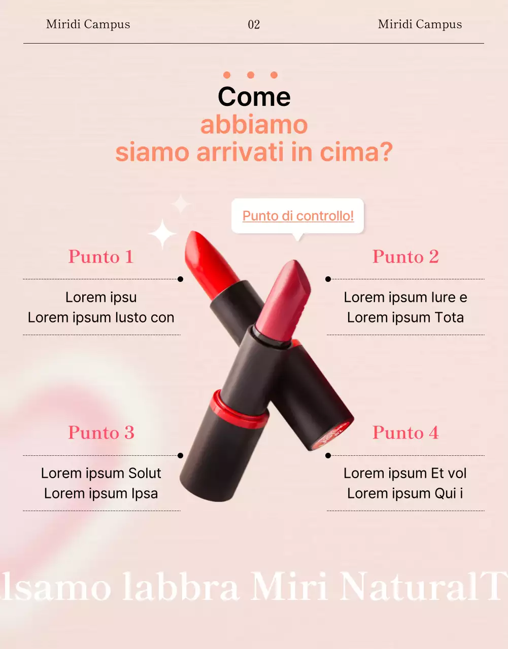 Pagina di lancio della bellezza che mette in evidenza i modelli di rossetto rosa e di concetto di Instagram