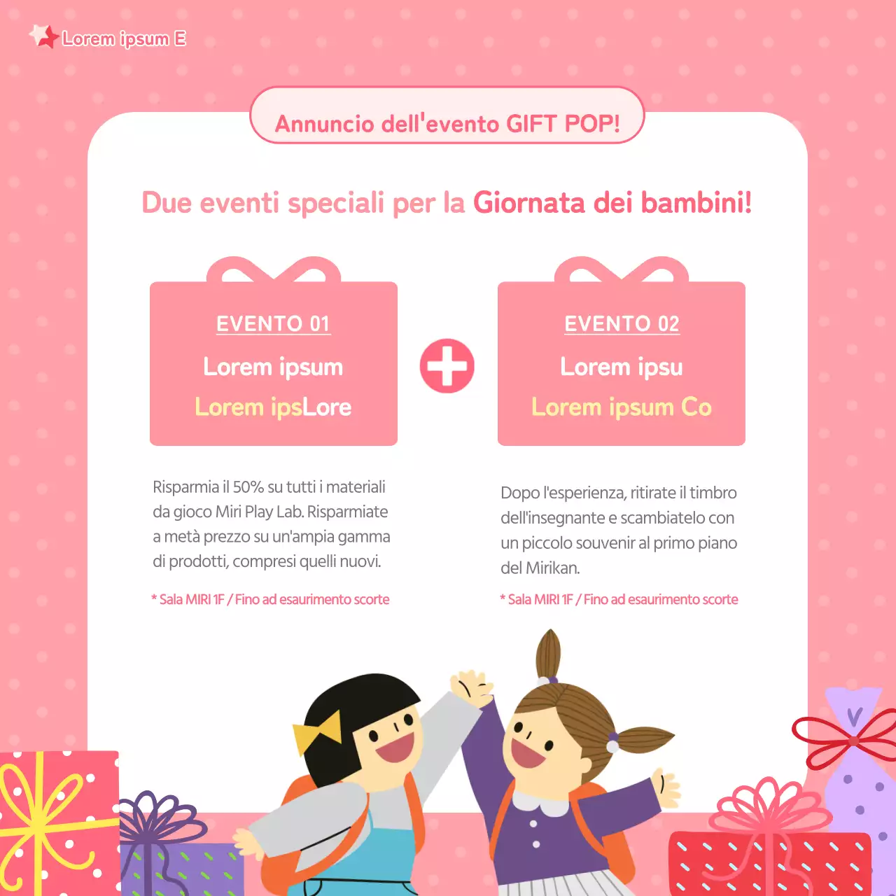 Novità sui biglietti colorati per la festa dei bambini