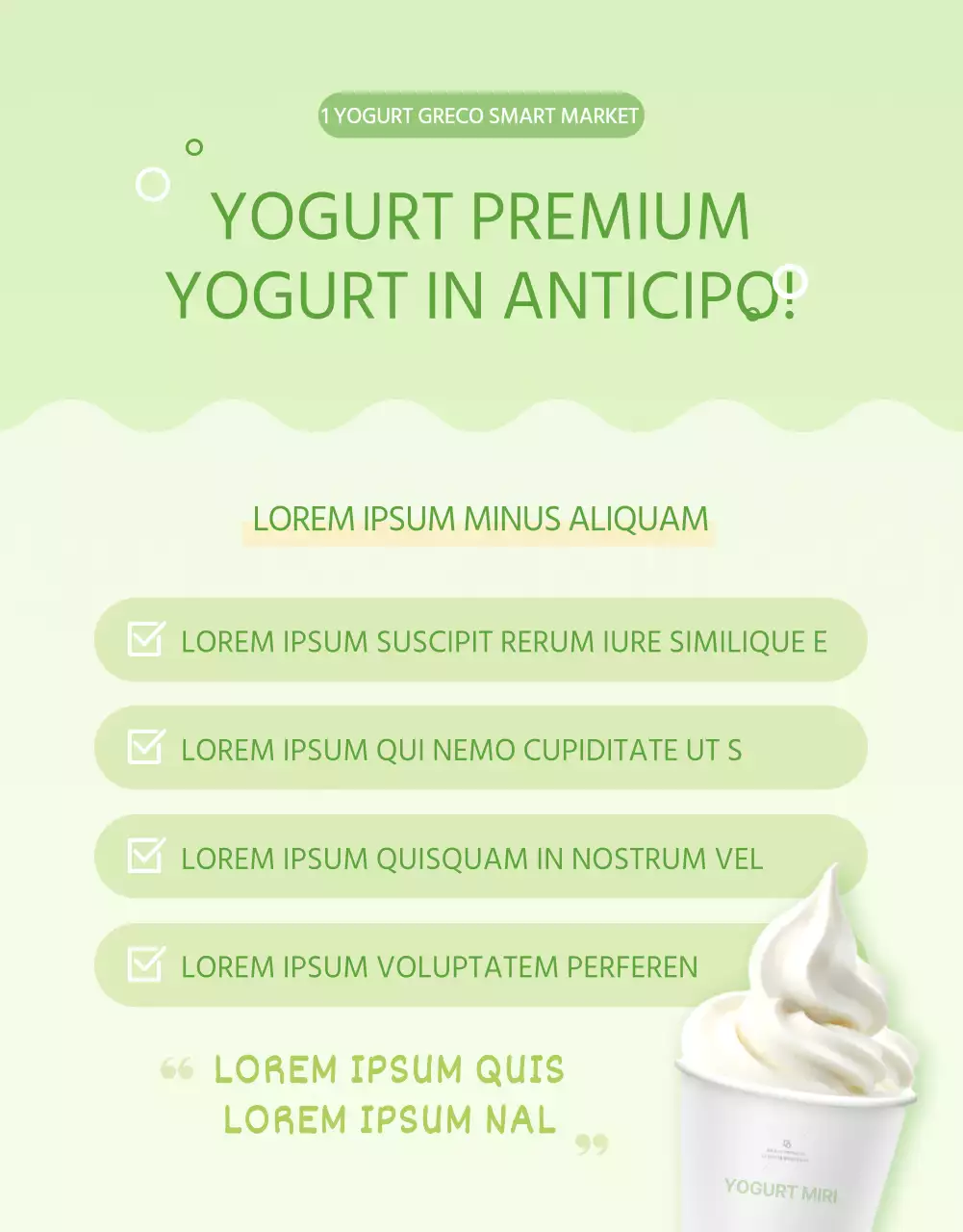 Semplice yogurt greco verde chiaro pagina di dettaglio