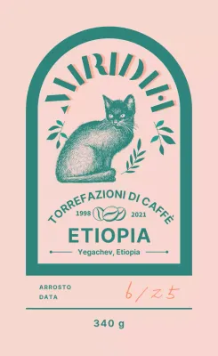 Guida alle marche e ai chicchi di caffè con un design tipografico verde e rosa