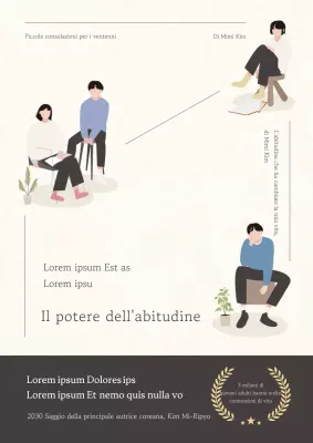 Copertina di un semplice libro di auto-aiuto illustrato in beige