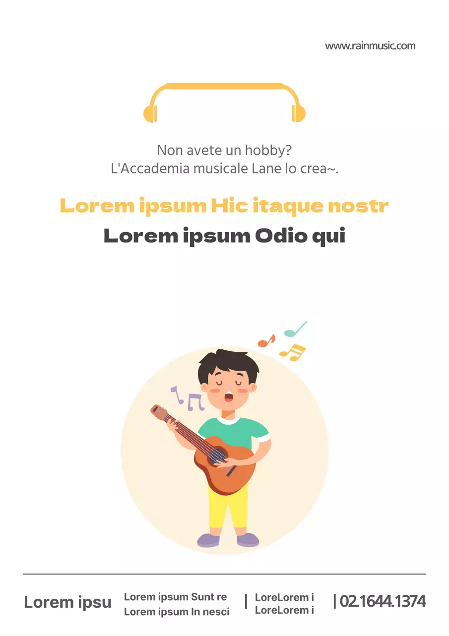 Un semplice volantino giallo per una scuola di musica