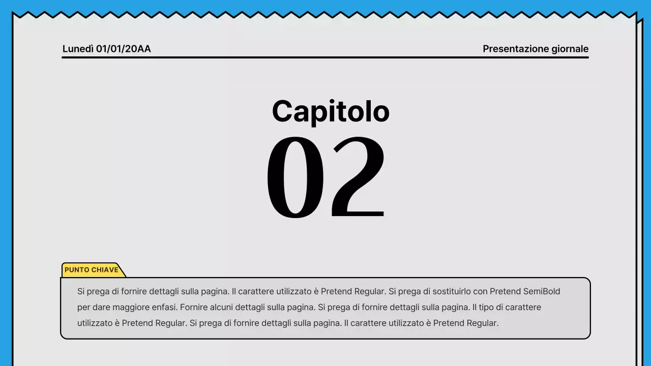 Linee decise e presentazione che attira l'attenzione in un concetto di giornale con accenti di giallo e azzurro