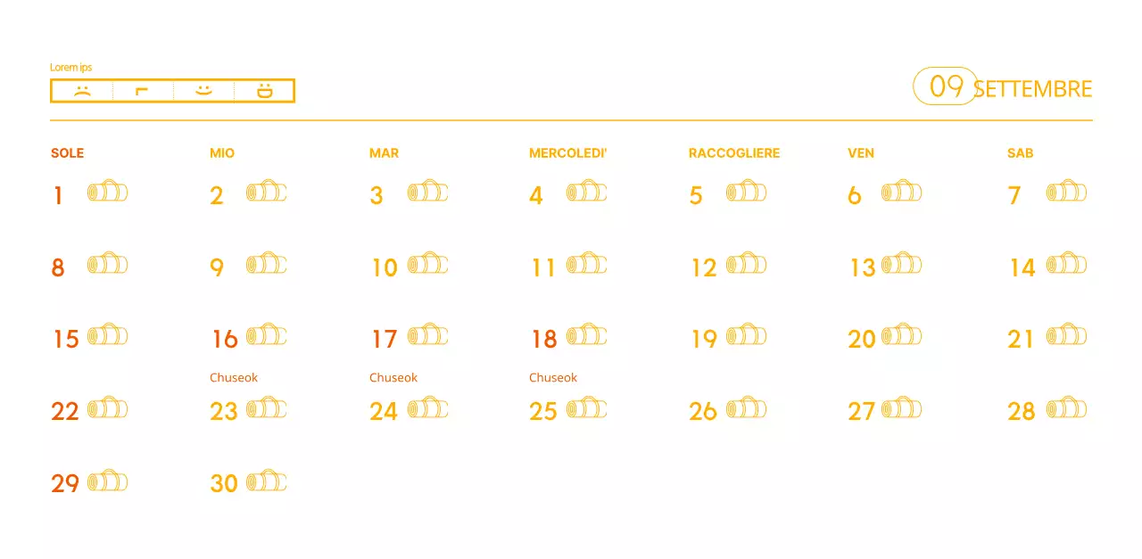 Calendari arancioni da regalare per promuovere il vostro studio di yoga