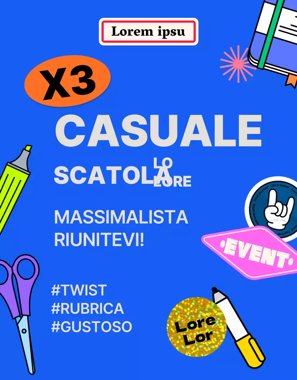 Pagina dei dettagli dell'adesivo blu