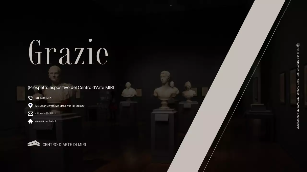 Introduzione a una lussuosa mostra museale in nero e beige