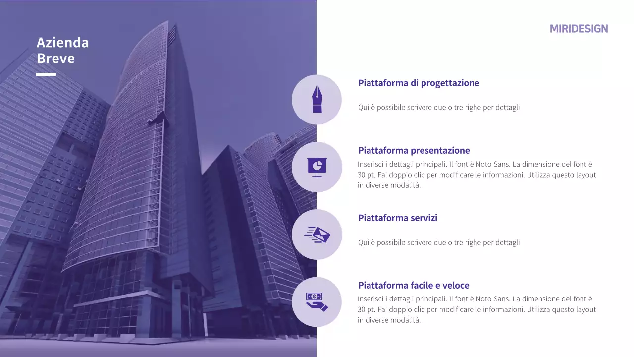 Modello di lettera di presentazione aziendale in tonalità viola