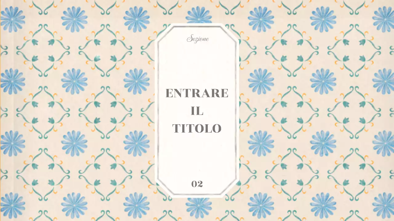 Layout concettuale emozionale di base con motivo di carta da parati vintage in beige e blu chiaro