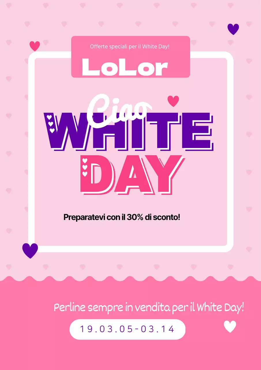 Promuovete il vostro evento White Day con un simpatico concept rosa