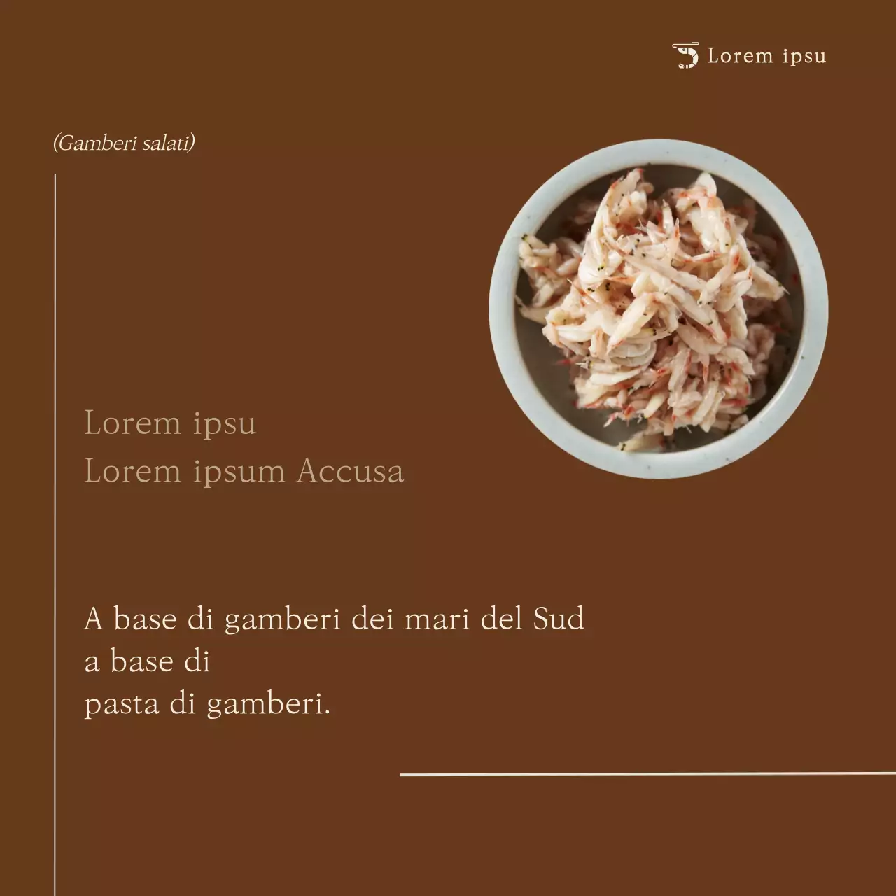 Promuovere il marrone, cibo base per gamberi jerk