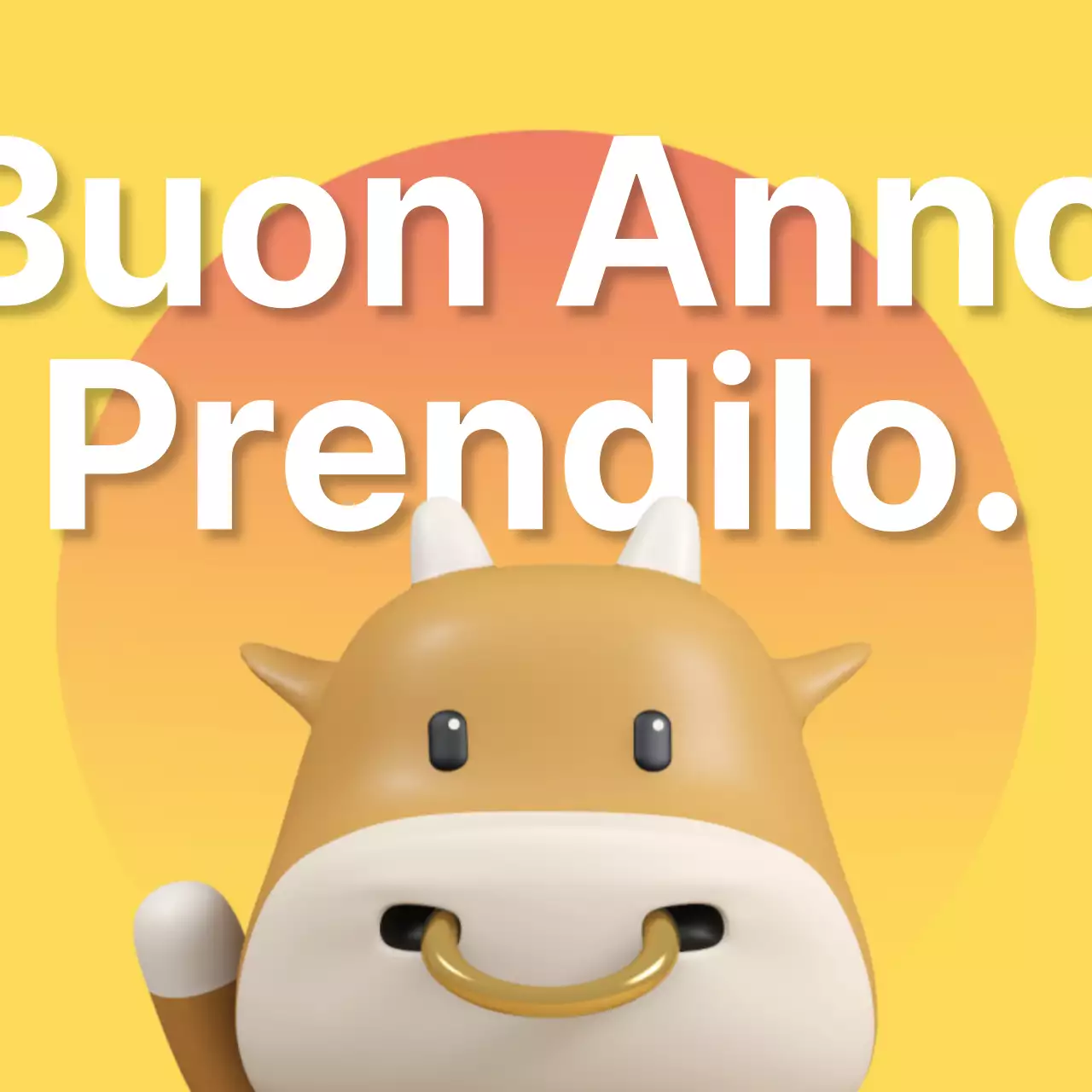 Auguri di Capodanno carini e semplici in giallo