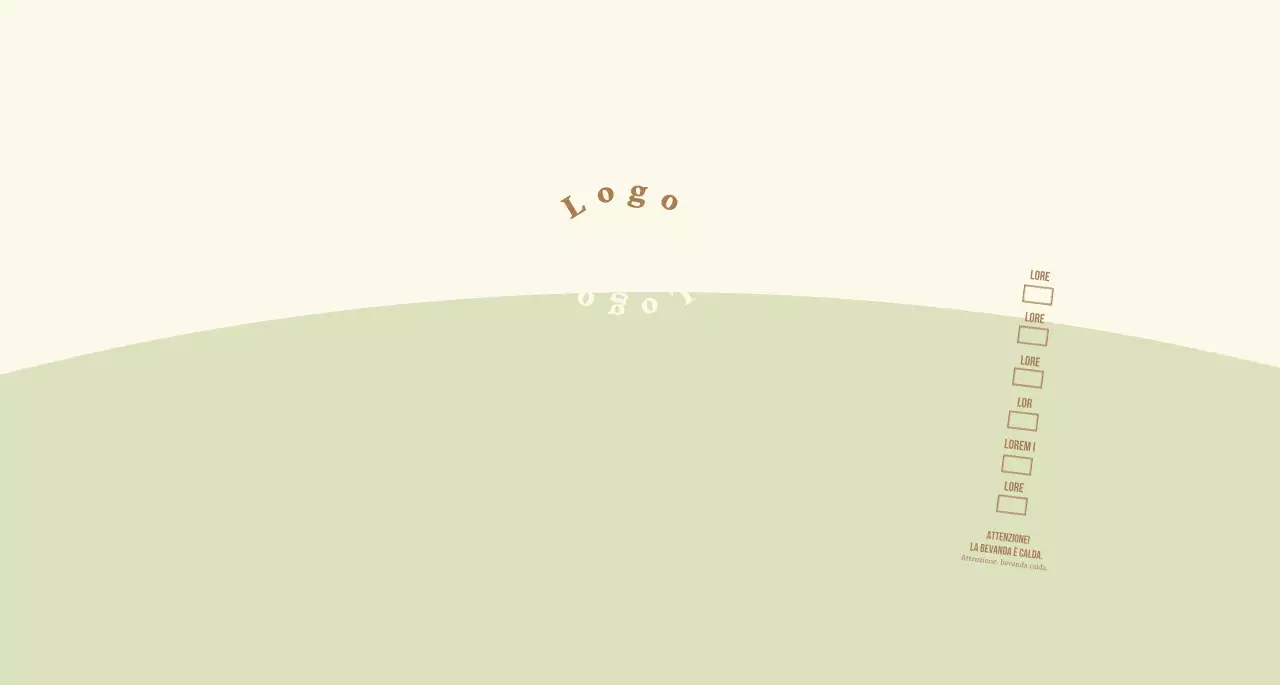 Logotipo di concetto semplice in verde chiaro e giallo chiaro per un caffè