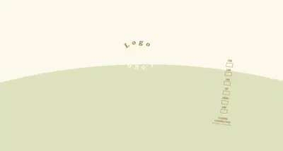 Logotipo di concetto semplice in verde chiaro e giallo chiaro per un caffè