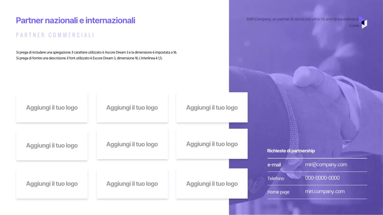 Semplice presentazione aziendale con toni viola