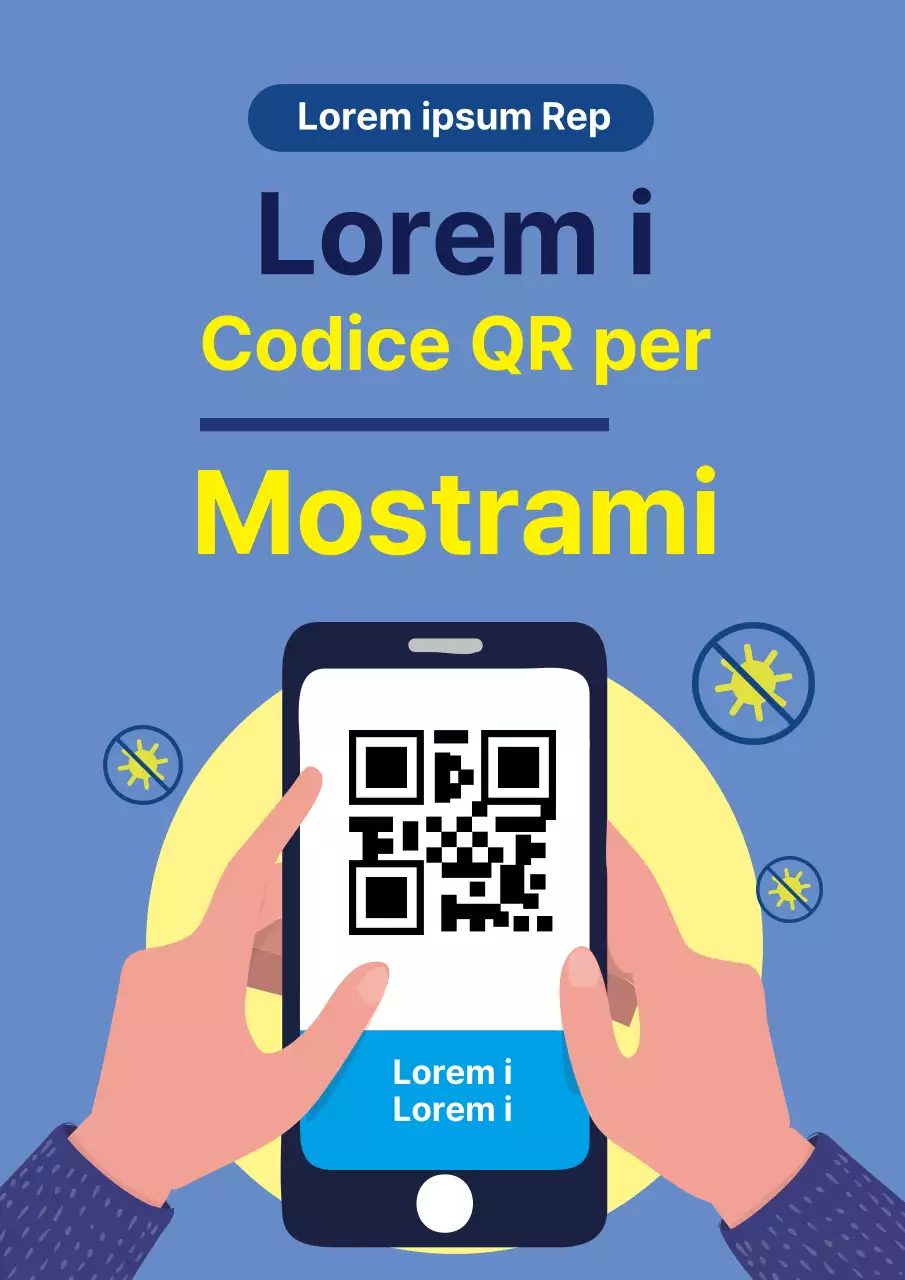 Etichette illustrate blu per la registrazione del coronavirus