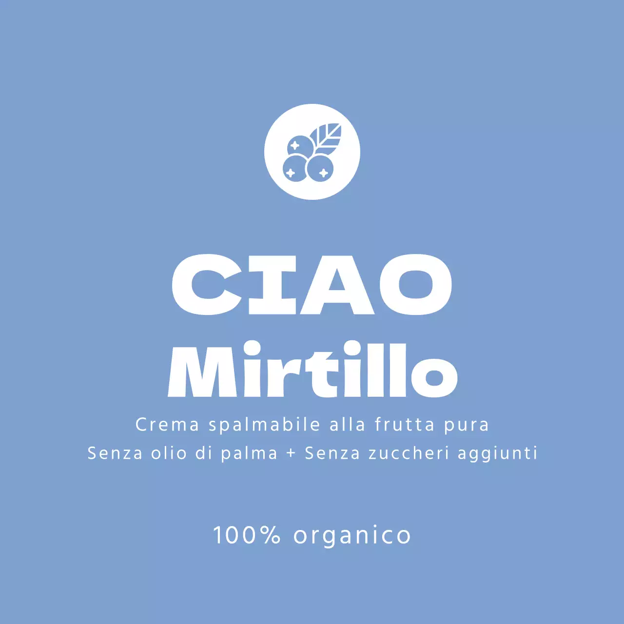 Etichetta della marmellata di mirtilli
