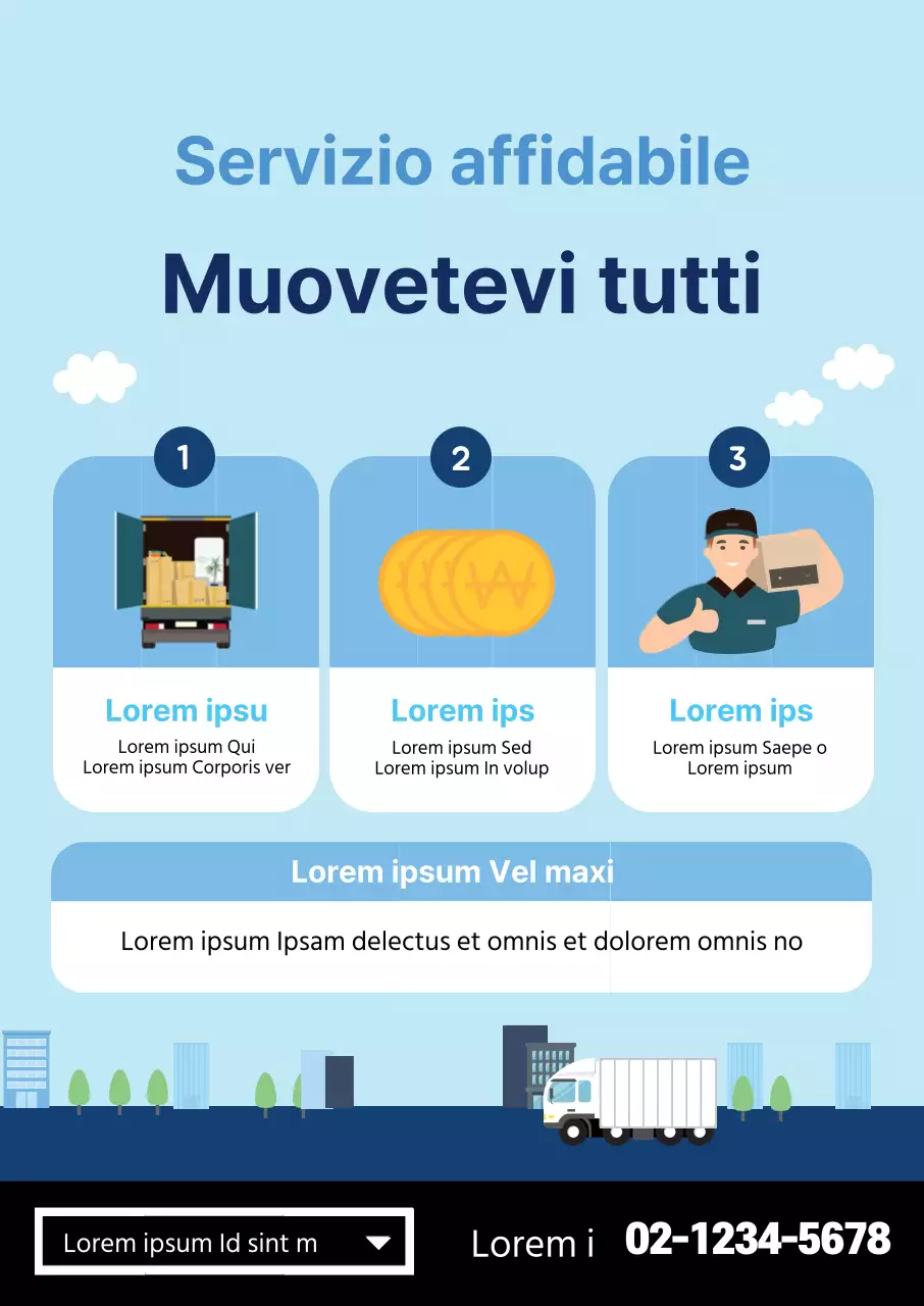 Blue Illustration promuove i servizi di trasloco puliti