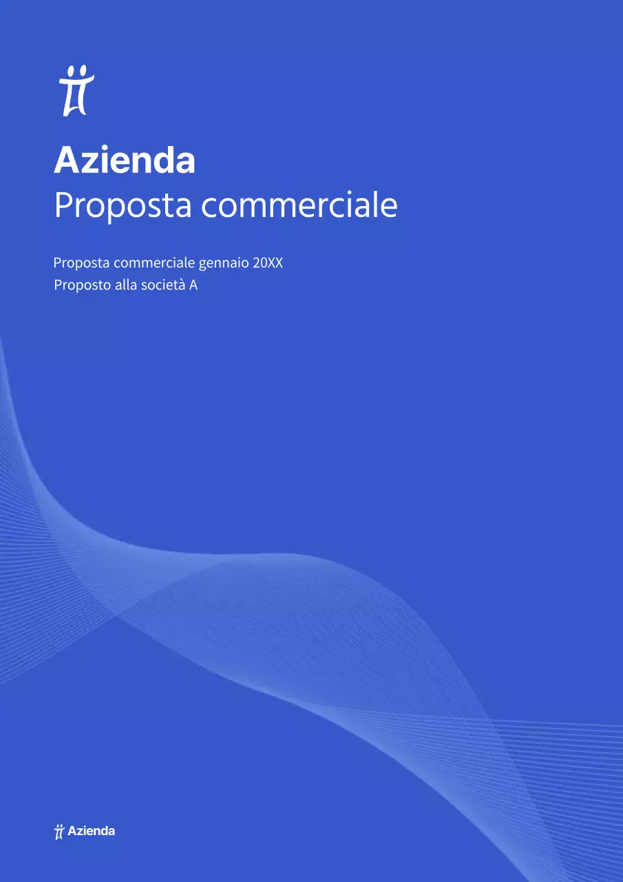 Proposta commerciale di concetto semplice in blu