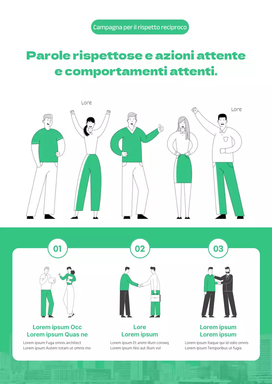 Poster promozionale della campagna di cultura aziendale in bianco e verde