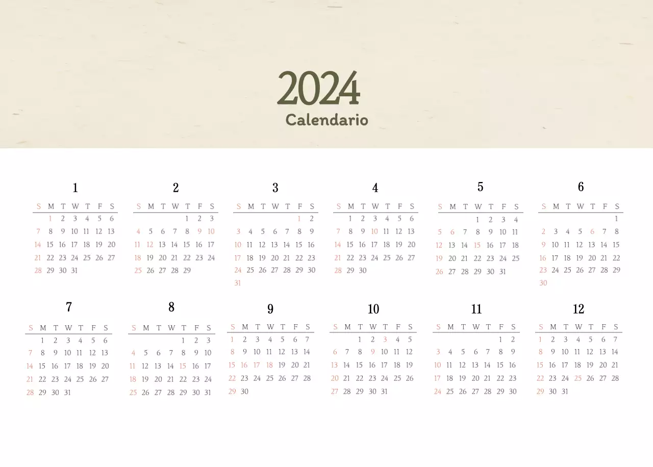 Calendario dei coupon del ristorante coreano tradizionale in beige e marrone