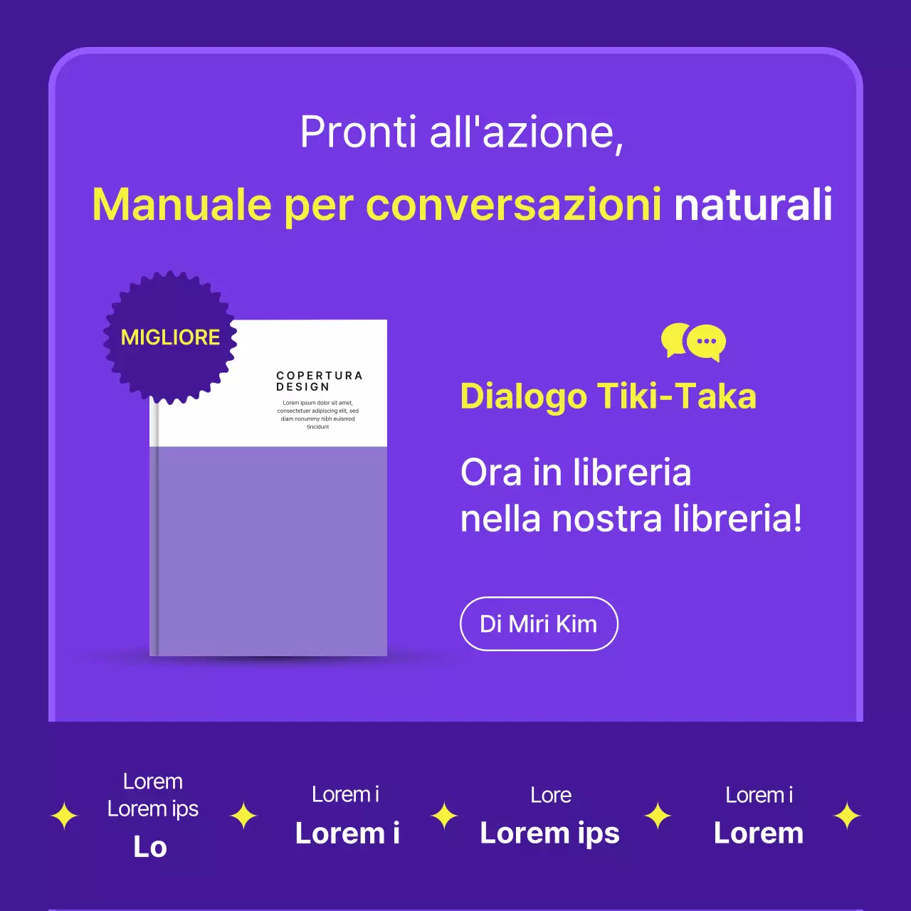 Biglietto viola per la promozione di un libroNews