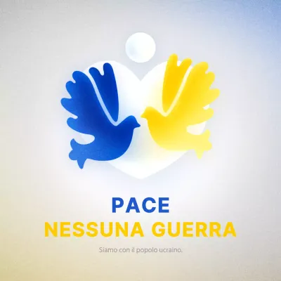 Illustrazione concetto auguri di pace in blu e giallo