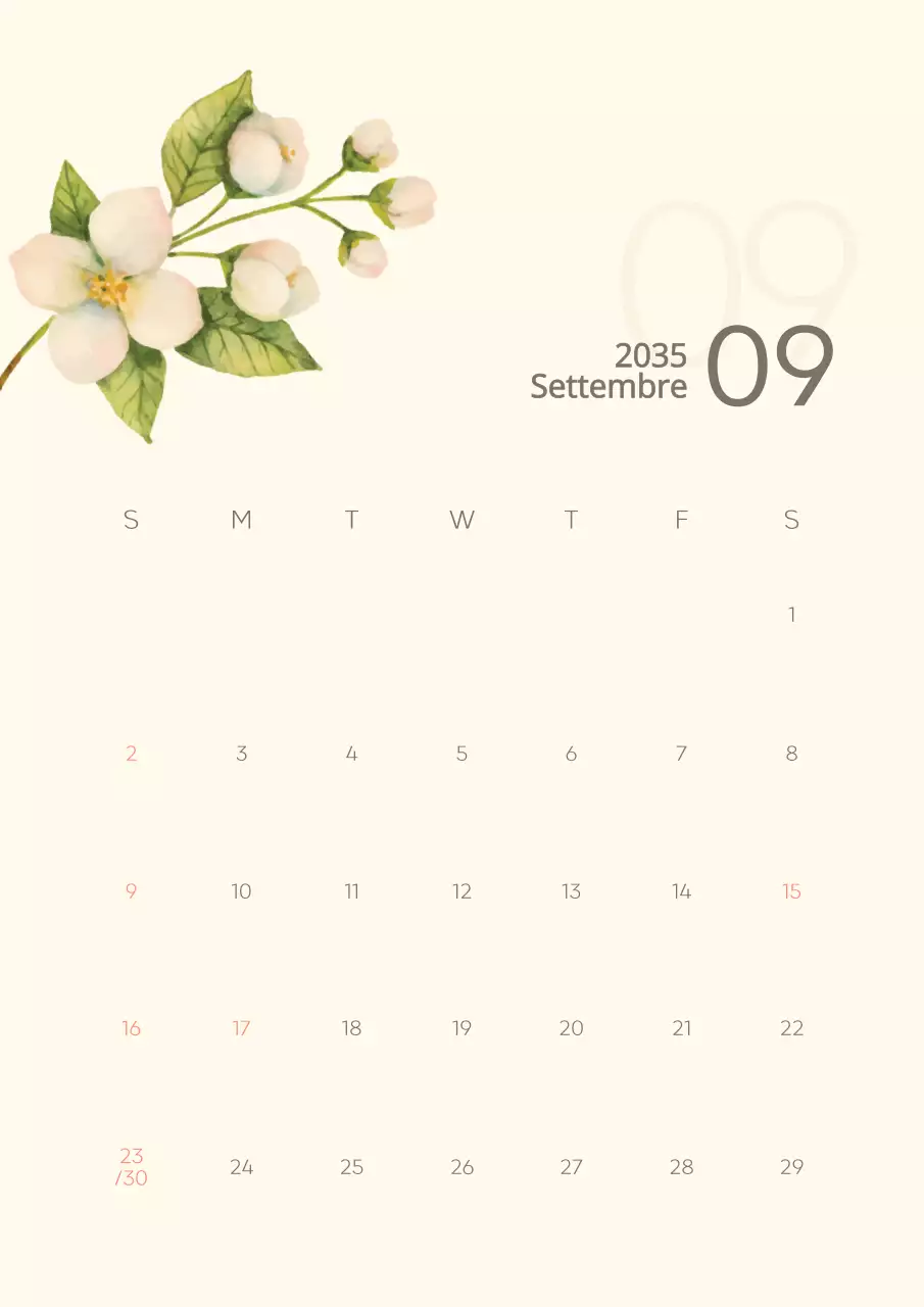Calendario dei fiori