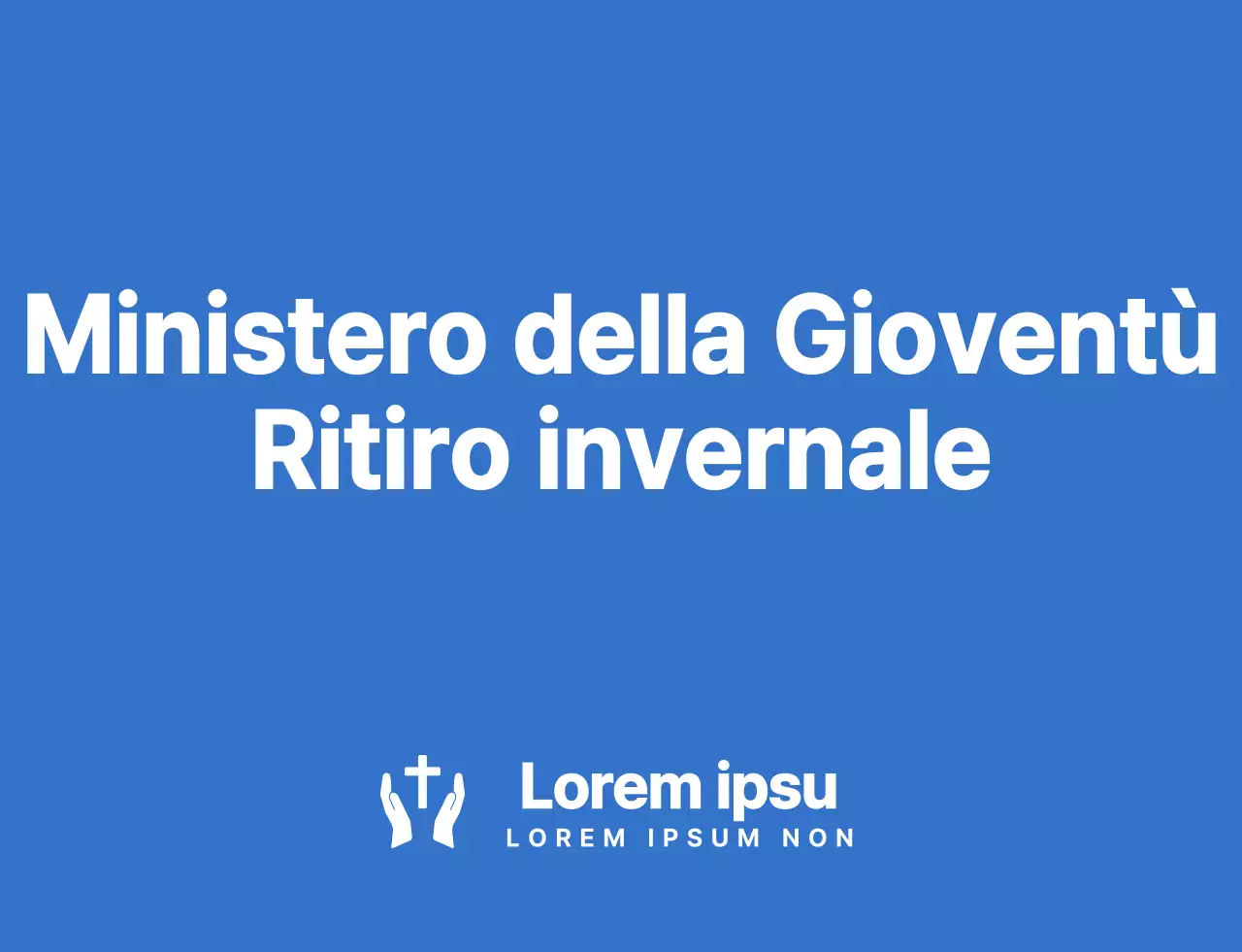 Maglietta semplice e pulita con logo in stile ritiro invernale della chiesa in blu e bianco