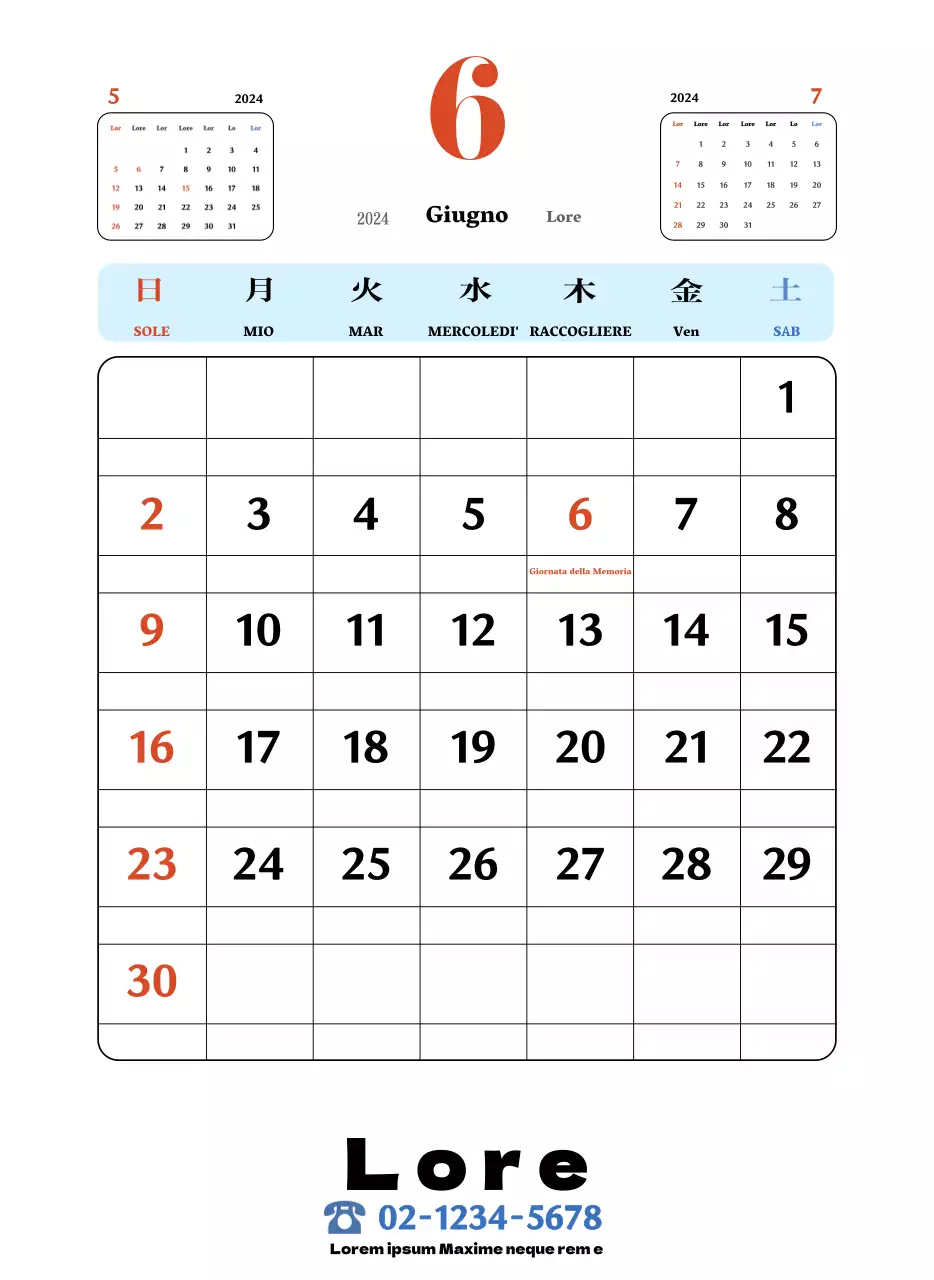 Sottobicchieri retrò rossi e blu calendario della memoria