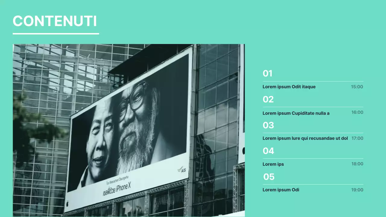 Proposte multimediali in tonalità menta e marina