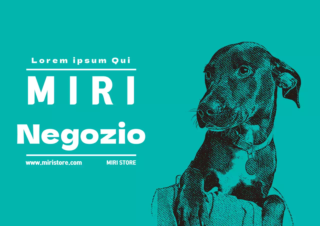 Etichetta illustrata turchese del negozio di animali