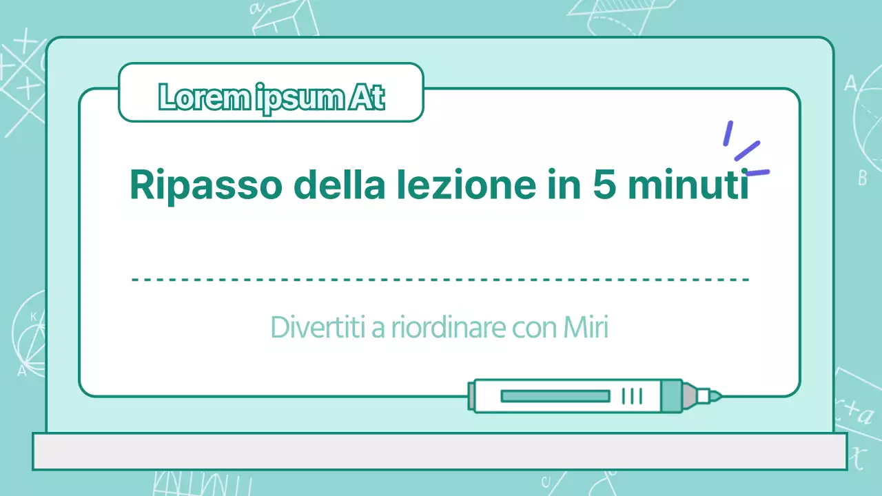 Lezioni di 5 minuti educative alla menta