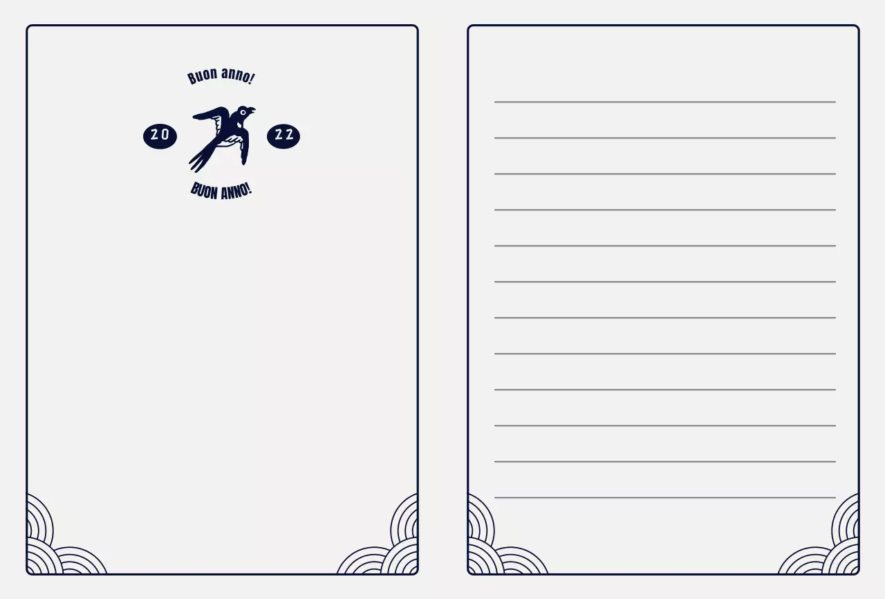 Biglietto di auguri per il nuovo anno con un'audace illustrazione di tigri in grigio e nero