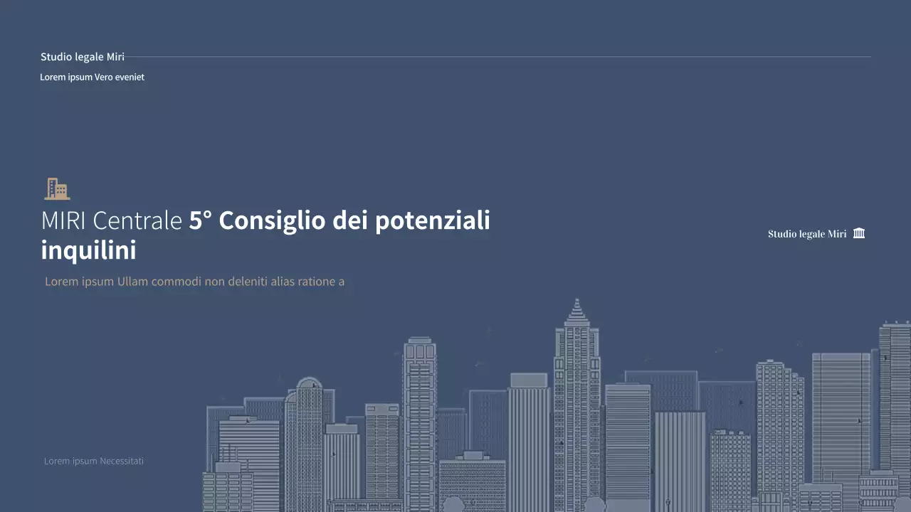 Proposta di offerta di uno studio legale pulito in blu e beige (PPT)