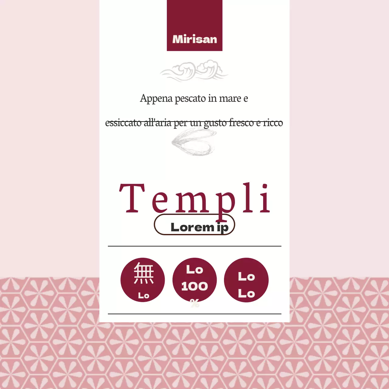 Adesivo smerlato a forma di cerchio per pesci secchi