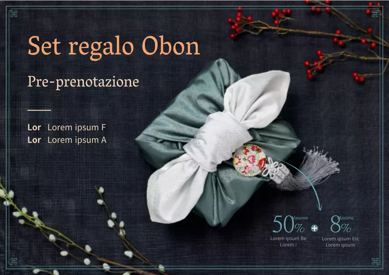 Volantino per il pre-ordine del set regalo Obon con splendide foto natalizie