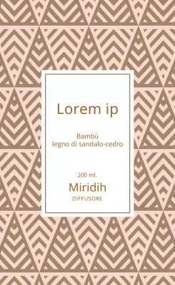 Etichetta del diffusore con motivo a triangolo rosa-marrone